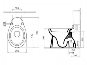 Alföldi Bázis alsó kifolyású WC csésze