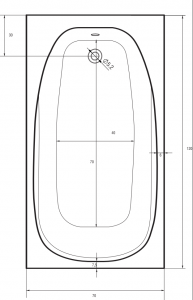 Sanotechnik LINEA MINI testformájú kád 120x70