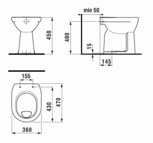 LYRA Plus álló wc, lapos öblítés, alsó kifolyás