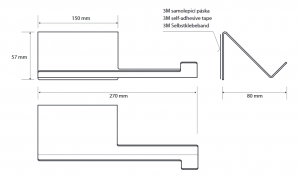 BEMETA NIVA WC-papírtartó, polc résszel, 270x58x83mm, INOX