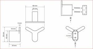 BEMETA ORGANIC fali duplafogas, 68x58x39mm, króm