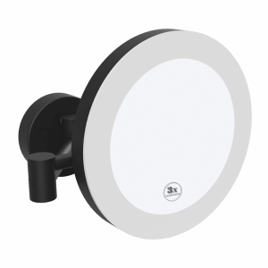 BEMETA Kozmetikai tükör, átmérő 200 mm, LED világítással, érintő kapcsolóval, fekete