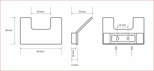 BEMETA NERO Dupla fogas, 83x46x33mm