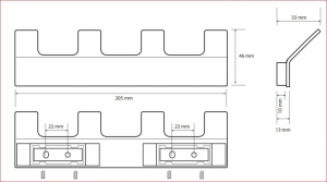 BEMETA NERO fogas, 205x46x33mm
