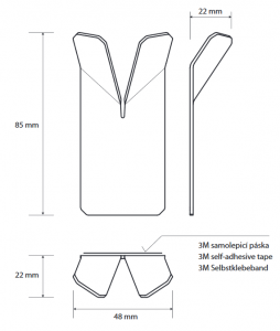BEMETA NIVA dupla fogas, 48x85x22mm, INOX