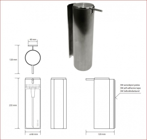 BEMETA NIVA fali szappanadagoló, 66x235x120mm, 500ml
