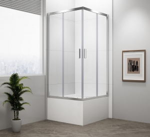 Polysan Carmen 165 zuhanykabin 90X90+Carmen 90x90 zuhanytálca balos előlappal,szifonnal-BEMUTATÓTERMÉK