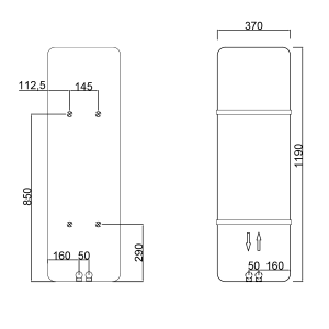 TABELLA fürdőszobai radiátor, 370x1190mm, matt fehér (MI1137)