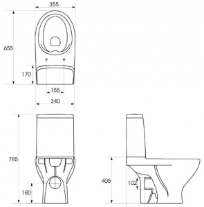 Cersanit Moduo perem nélküli monoblokkos wc szett soft close ülőkével