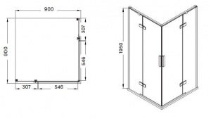 Wellis Murano zuhanykabin 90x90x195cm