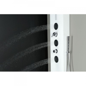 OVAL zuhanypanel LED fejzuhannyal, gőzzel 220x32x1,3cm, fehér (80800)