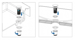 Deante CLICK-CLACK Leeresztő mosdókagylóhoz, vagy bidé, hüvellyel, univerzális, nero