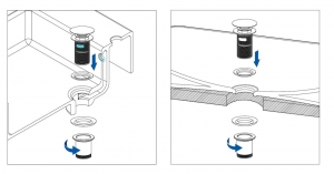 Deante Click-Clack kerek leeresző túlfolyó és túlfolyó nélküli mosdókhoz, arany