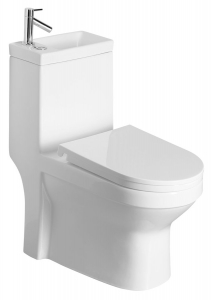 AQUALINE HYGIE monoblokkos WC, alsó/hátsó kifolyású, WC-ülőke nélkül, mosdóval