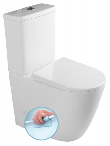 TURKU RIMLESS monoblokkos WC, alsó/hátsó kifolyású, ülőke nélkül, 38x64cm, duálgombos öblítőmechanikával (PC104WR)