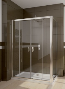 Radaway Premium Plus DWD+S szögletes aszimmetrikus görgős zuhany kabin