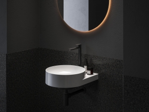 ELEGANTA 335 MM ÁLLÓ MOSDÓCSAPTELEP, LEERESZTŐ NÉLKÜL, Black Matt
