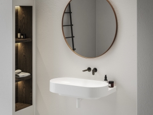 ELEGANTA FALBA SÜLLYESZTETT MOSDÓCSAPTELEP BELSŐ EGYSÉG NÉLKÜL, GRAPHITE BRUSHED
