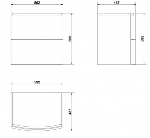 cersanit SZEKRÉNY EASY 60 MOSDÓHOZ - FEHÉR 60x43,7x58,5