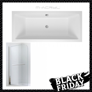 M-Acryl Sabina Slim 180X80 + Balneum Royal 70 kádparaván Black Friday csomag