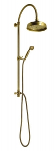 ANTEA zuhanyoszlop csaptelepre, fejzuhany és kézizuhany, bronz (SET036)