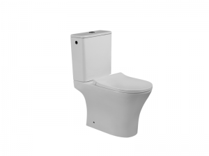 Invena SIROS Komplett monoblokkos WC, perem nélküli, soft-close ülőke ,oldal. bek., kerek, fehér