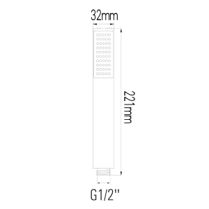 Kézizuhany, 1 funkciós, 221 mm, ABS/króm (SK190)