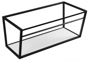 SKA mosdótartó keret pult alá, fehér MDF polccal, 90x40x46cm, matt fekete (SKA103)