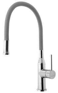 SILI Kitchen Mixer Tap, silicone spout, silver/chrome (SR414)