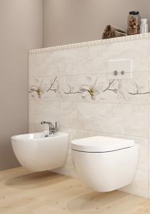 STONE FLOWERS BEIGE INSERTO 25X75 /darab
