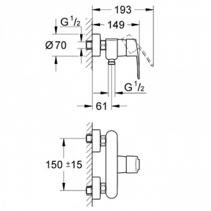 Grohe Eurostyle Cosmopolitan egykaros zuhanycsap