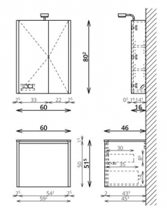 Tboss SHARP GLASS 60 alsószekrény