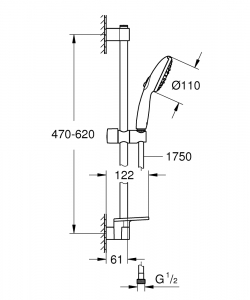 TEMPESTA 110 SINES ZUHANYSZETT 3 SPRAY (RAIN, JET, MASSAGE)
