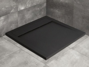Radaway Teos C szögletes lapos zuhanytálca Fekete színben