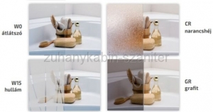 Sanplast PKDJA/TX5b ötszögletű nyílóajtós zuhanykabin, 90x90,W0 üveg Fehér profil