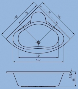 CERSANIT VENUS 140X140 SZIMMETRIKUS SAROK S301-038 KÉSZLET EREJÉIG!