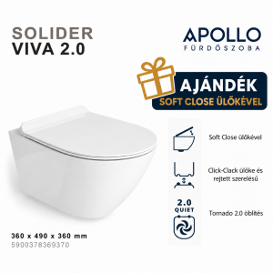 Lavita Solider Viva Tornado 2.0 fali wc ülőkével, fehér