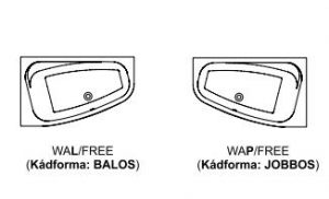 WAL/FREE Balos aszimmetrikus kád