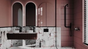 Deante Silia magasított mosdócsaptelep, szögletes kifolyócsővel, Nero