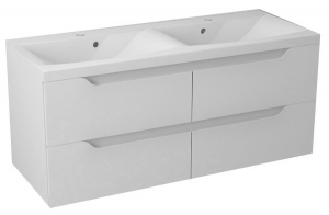 WAVE II mosdótartó szekrény, 4 fiókkal, 120x50x48cm, fehér (WA121)