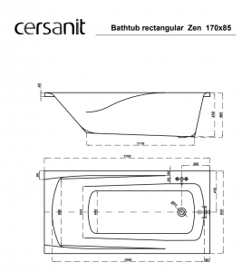 Cersanit Zen egyenes kád  180x85  BEMUTATÓ DARAB