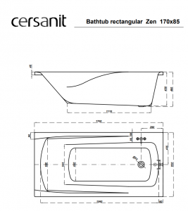 Cersanit Zen egyenes kád BEMUTATÓ DARAB