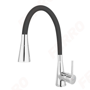Ferro ZUMBA II mosogató csaptelep, flexibilis csővel, fekete