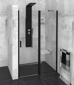 POLYSAN ZOOM LINE BLACK zuhanyajtó, 1000mm, transzparent, fekete (ZL1310B)