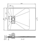 Sanotechnik SMC 80/100 szögletes zuhanytálca, betonszürke (1080G)