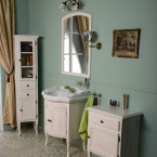 RETRO mosdótartó szekrény, 2 ajtóval, 60x80x45 cm, antik fehér (1684)
