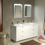 MITRA mosdótartó szekrény mosdóval, 6 fiókos, 150x70x46 cm , fehér (2XMT0811601-150)