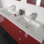 MITRA mosdótartó szekrény mosdóval, 6 fiókos, 150x70x46 cm , bordó (2XMT0831601-150)