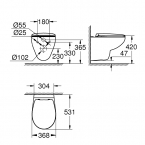 Grohe Bau Ceramic fali WC+Lecsapódásmentes ülőke szett