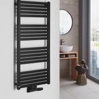 Bruckner GRUNT fürdőszobai radiátor, középső bekötés, 500x1050 mm, 465 W, matt fekete (600.121.6)